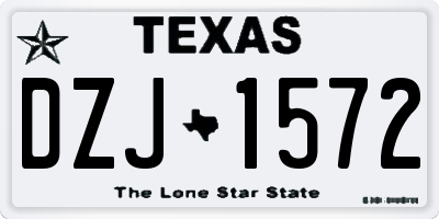 TX license plate DZJ1572