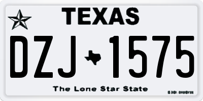 TX license plate DZJ1575