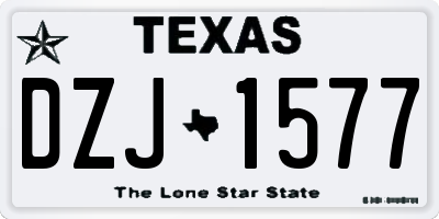TX license plate DZJ1577