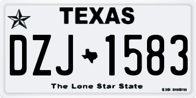 TX license plate DZJ1583