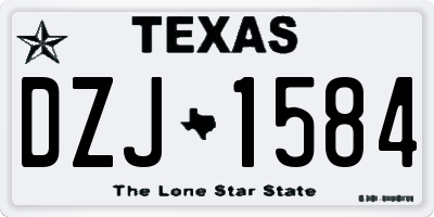 TX license plate DZJ1584