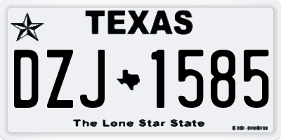TX license plate DZJ1585
