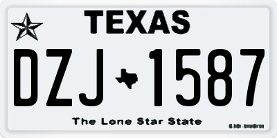 TX license plate DZJ1587
