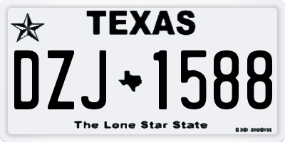 TX license plate DZJ1588