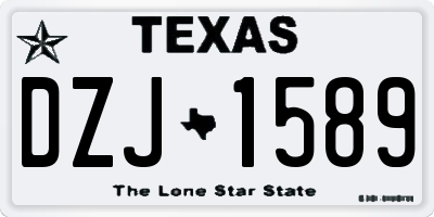 TX license plate DZJ1589