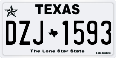 TX license plate DZJ1593