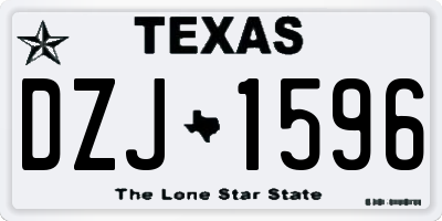 TX license plate DZJ1596