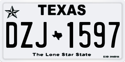 TX license plate DZJ1597