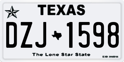 TX license plate DZJ1598