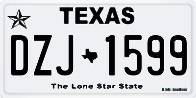 TX license plate DZJ1599