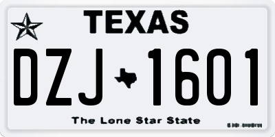 TX license plate DZJ1601