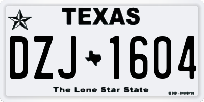 TX license plate DZJ1604