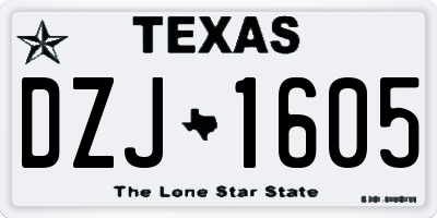 TX license plate DZJ1605