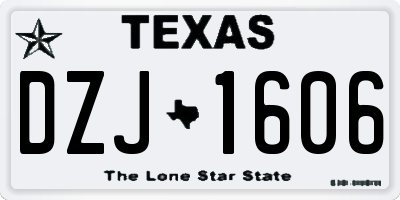 TX license plate DZJ1606