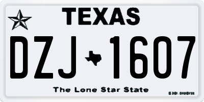 TX license plate DZJ1607