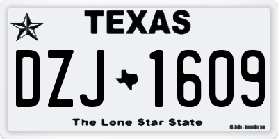 TX license plate DZJ1609