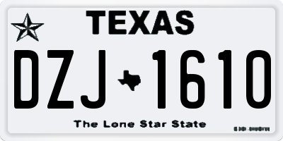 TX license plate DZJ1610