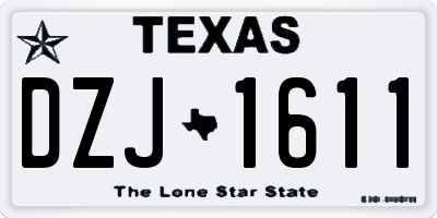 TX license plate DZJ1611