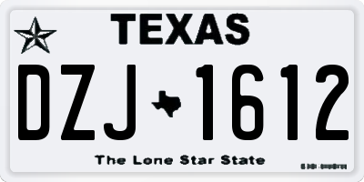 TX license plate DZJ1612