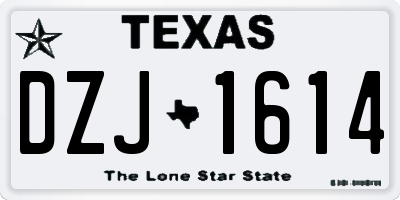 TX license plate DZJ1614