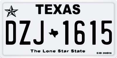 TX license plate DZJ1615