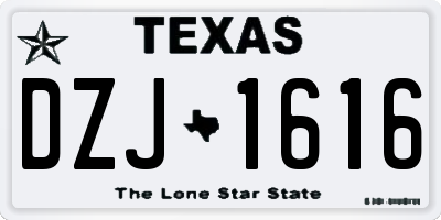 TX license plate DZJ1616