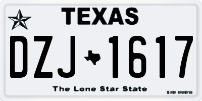 TX license plate DZJ1617