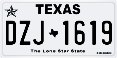 TX license plate DZJ1619