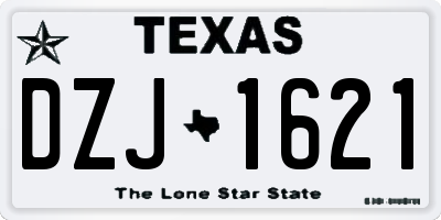 TX license plate DZJ1621