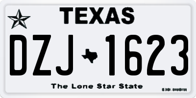 TX license plate DZJ1623
