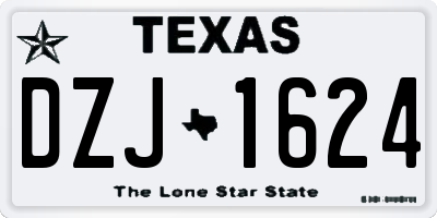 TX license plate DZJ1624