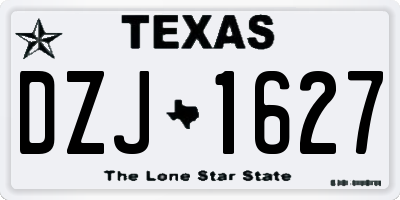 TX license plate DZJ1627
