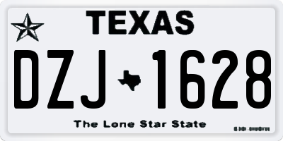 TX license plate DZJ1628