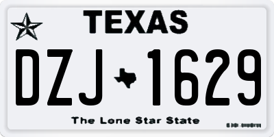 TX license plate DZJ1629