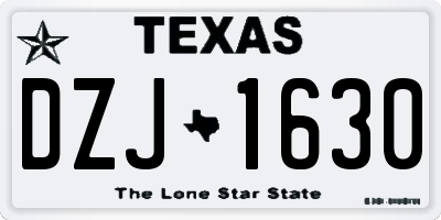 TX license plate DZJ1630