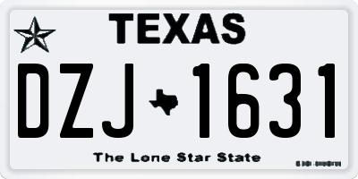 TX license plate DZJ1631