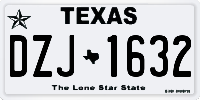 TX license plate DZJ1632