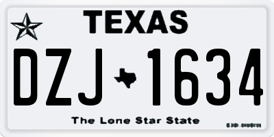TX license plate DZJ1634