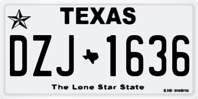 TX license plate DZJ1636
