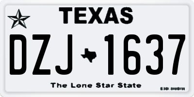 TX license plate DZJ1637