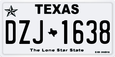 TX license plate DZJ1638