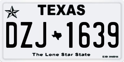 TX license plate DZJ1639