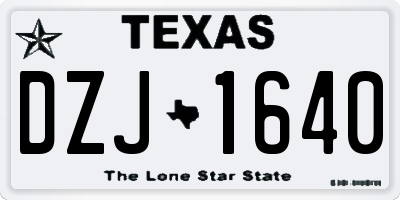 TX license plate DZJ1640