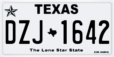 TX license plate DZJ1642