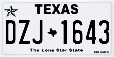 TX license plate DZJ1643
