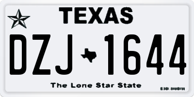 TX license plate DZJ1644