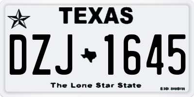 TX license plate DZJ1645