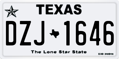 TX license plate DZJ1646
