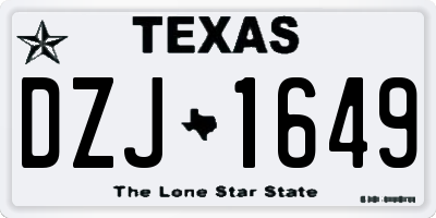 TX license plate DZJ1649