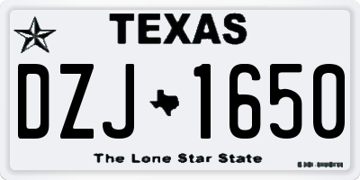 TX license plate DZJ1650